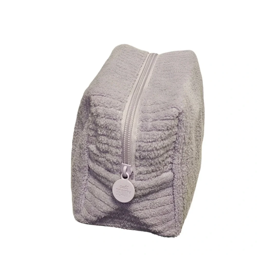 Cult Beauty Lilac Towelling Bag Fuzzy Fluffy Makeup Case Lavender Purple‎ Case